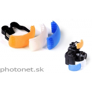 Difuzer set - biely, oranžový, modrý - pre interný blesk