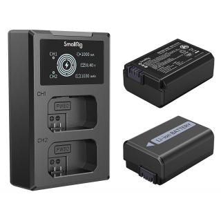SmallRig NP-FW50 Sony Dual Kit duálna nabíjačka + 2 batérie