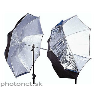 Štúdiový dáždnik 84cm 2v1 difúzny/strieborný